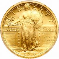 2016-W Standing Liberty Quarter 100th Anniversary Gold Coin PCGS Specimen 70