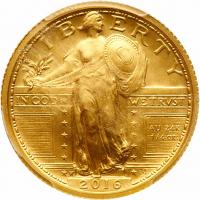 2016-W Standing Liberty Quarter 100th Anniversary Gold Coin PCGS Specimen 70