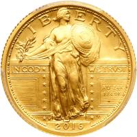 2016-W Standing Liberty Quarter 100th Anniversary Gold Coin PCGS Specimen 70