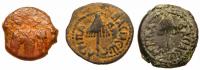 Judea. Herodian Dynasty. Agrippa I, 37-44 CE. Group of 3 AE Prutah