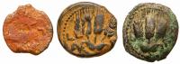 Judea. Herodian Dynasty. Agrippa I, 37-44 CE. Group of 3 AE Prutah - 2