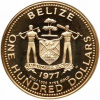 Belize. 100 Dollars, 1977 Choice Brilliant Proof - 2