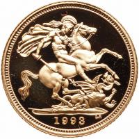 Great Britain. Half Sovereign, 1993 Choice Brilliant Proof - 2