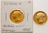 Great Britain. Pair of Sovereign's: 1849 and 1855. AU Details