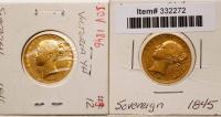 Great Britain. Pair of Sovereign's: 1845 and 1846 Fine