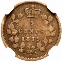 Canada. 5 Cents, 1875-H NGC VG10 - 2