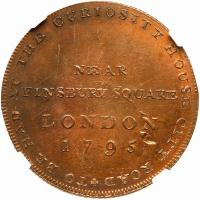 Great Britain. Middlesex. Conder Halfpenny, 1795 NGC MS63 BR - 2