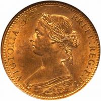 Great Britain. Halfpenny, 1860 ANACS MS63 RB