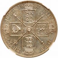 Great Britain. Double Florin, 1887 NGC Unc - 2