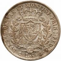 Italian States: Sardinia. 5 Lire, 1828-P About EF - 2