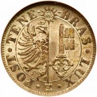 Switzerland: Geneva. 4 Centimes, 1839 NGC MS64