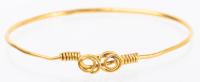 Hellenistic 1st-2nd Century B.C. High Karat Yellow Gold Wire Bracelet with Twist Wire Accents