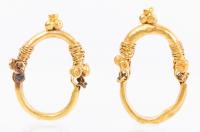 3rd Century A.D. Fine Roman Earrings in 23K Yellow Gold