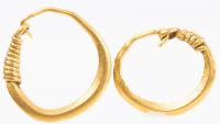 Roman, 3rd-4th century A.D., High Karat Hoop Style Earrings