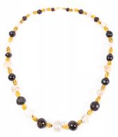 Beautiful Ancient Hellenistic 3rd Century B.C. Necklace of Raw Crystal & Garnet Beads with 23K Gold Beads