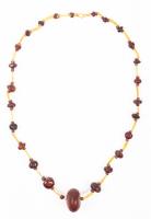 Hellenistic Amber and 22K Gold Necklace in Superior Condition