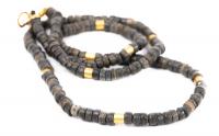 Fine Bead Necklace from the 1st Millennium B.C. with Nine 22K Gold Spacers