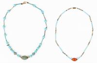 Two Very Attractive Necklaces Incorporating Ancient Egyptian Beads and Core-Formed Glass Millefiori Beads