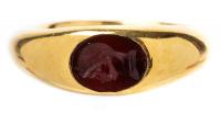 Ancient Intaglio, Roman Portrait 22K Yellow Gold Modern Ring