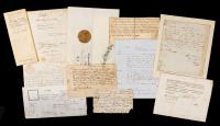 Cache of 50+ Legal Documents, Appointments & Terms of Sale, 17th Century to Early 20th Century. Wills, Bail Bonds, Fines, Writs