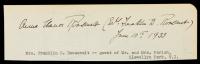 Roosevelt, Eleanor. Large Cut Signature by the Celebrated First Lady, Diplomat and Activist Signing Her Full Name "Anna Eleanor