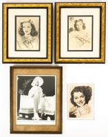 Collection of Four Signed Photos, Golden Age of Hollywood. Marlene Dietrich, a Superb Bette Davis, Martha Raye and Ellen Drew