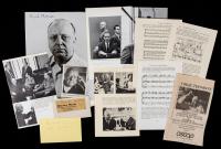 24 Signed Pieces by Late 19th Century to Mid 20th Century Composers: Gershwin, Massenet, Hofmann, Cohan, Thomson, Elgar, Bernste