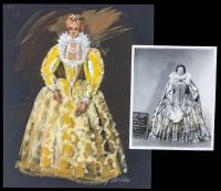 Rare Original Costume Sketch for Bette Davis THE VIRGIN QUEEN by Mary Wills