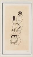 Hirschfeld, Al. "The Classic Comedians: Laurel & Hardy and Abbott & Costello" Signed & Numbered Lithograph