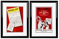 Hirschfeld, Al. "Man of La Mancha" & "Noises Off" Two Signed Box Office Cards