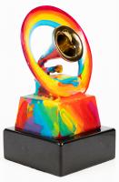 Peter Max. "Gramophone" or "The Grammy" Bronze, Handpainted, Signed, Limited Edition