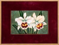 Beautiful Copper Enamel Still Life of Orchids from Japan of Exceptional Quality Dated 1945