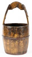 Antique Chinese Wood Water Bucket Complete with Original Ironwork.