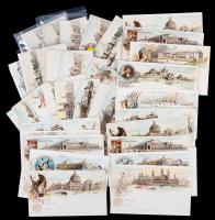 1893 Columbian Exposition Group Of 120 Postcards Incl. 2 Cplt Sets