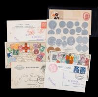 Stamp & Coin Related Plus Advertising Postcard Group