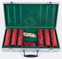 320 Piece Poker Set from the American Legion Club #574, Hudson Falls, NY in Deluxe Stainless Steel Chip Case