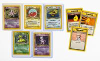 Collection of 12 1st Edition, 4 Base Pokemon and 15 Trainer Cards