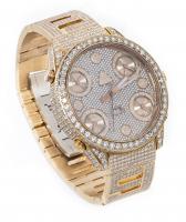 Fully Loaded Men's 18K Rose Gold, Jacob & Co., Five Time Zone Watch with Approximately 31 Carats of Diamonds