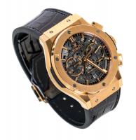 Elite Men's Hublot Classic Fusion, Aerofusion Chronograph Watch in 18K King Gold, Box, Registration Documents and Warranty Card
