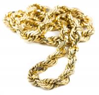 Men's Substantial 14K Yellow Gold, High End, Diamond Cut Rope Chain. 28" and Weighing 182 grams