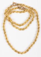 Two Identical 18K Yellow Gold Rope Chains 17"