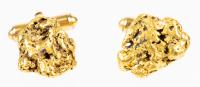 Men's Alaskan Gold Nugget Cufflinks. Nuggets are Hight Karat Weight. Toggle Clasp, Post and Back Mount are in 14K