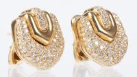 Exquisite Bvlgari 18K Yellow Gold and Diamond Clip/Post Earrings with 7 Carats of Exceptional Diamonds