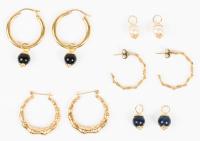 Three Pair of Lady's Hoop Earrings in 14K Yellow Gold