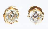 Lady's 14K Yellow Gold Diamond Stud Earrings