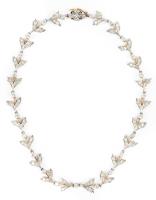 Lovely, Vintage, Revival 14K Yellow and White Gold Mine Cut Diamond Necklace