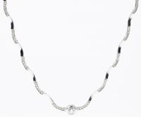 Lady's 14K White Gold Diamond Serpentine Necklace Centered with a Sparkling .4 Carat Diamond