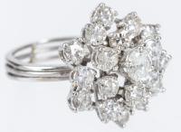 Lady's Platinum Ring Boasting 1Â½ Carats, 19 Diamonds in a Floral Cluster Setting