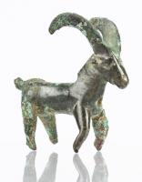 Wonderful Luristan Goat Pendant, Intact with One Side Retaining its Original Patina