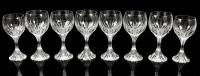 Baccarat Crystal; Six (6) White Wine and Two (2) Smaller Wine Goblets, Massena Pattern